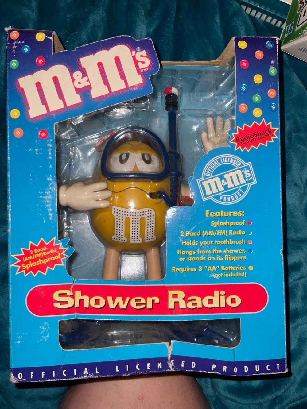 M&m's Yellow Scuba Diver Shower Radio Radioshack Exclusiv Am/fm NEW VINTAGE 1992